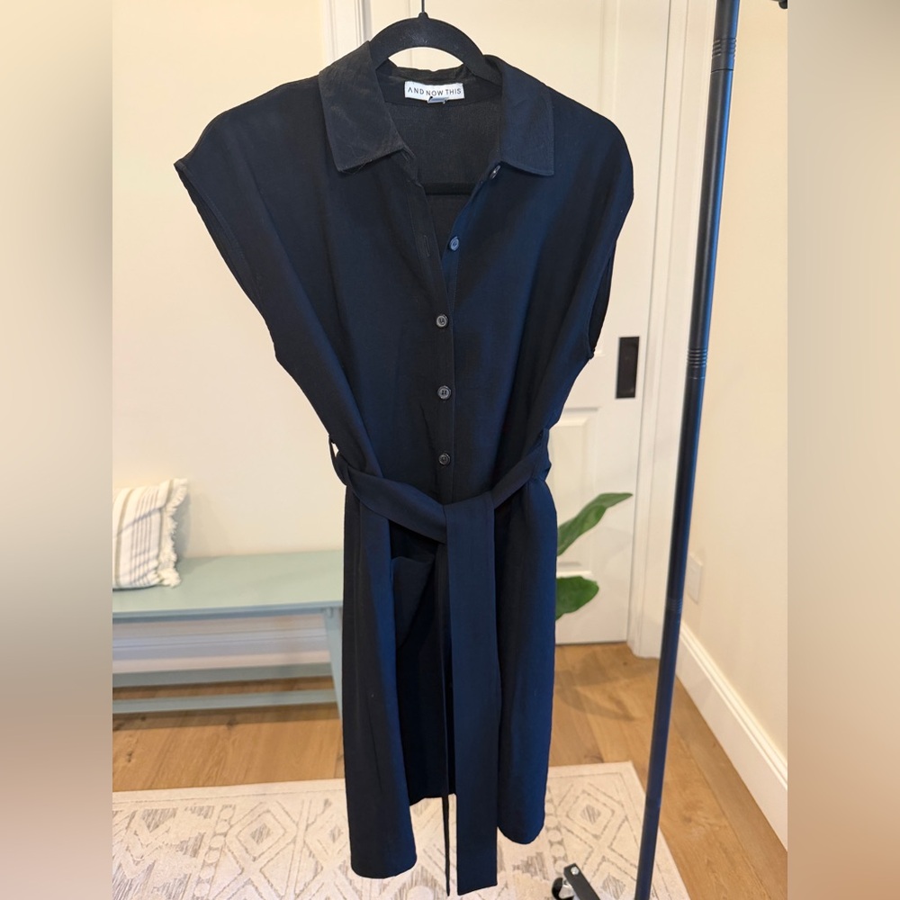 A Fourth Label Navy Shirt Dress with Belt